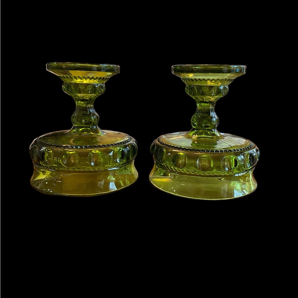 Pair of Vintage 1960s Indiana Glass King’s Crown Compote 5.25” H x 5” W - Picture 6 of 6